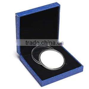 2016 New Arrival Coin Medal Presentation Box Display Case Single Coin Blue Holder With Capsule thumbnail-6