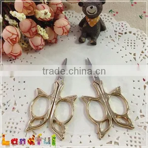 Stainless Antique Zakka Embroidery Gold Butterfly Sewing Scissors thumbnail-3