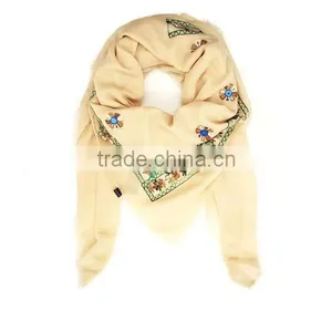 Hot Sale Square Headscarf Pure Cotton Embroidery Shawl Scarf Muslim Hijab Scarf for Women thumbnail-2