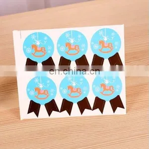 Cute Badge Shape Rocking Horse Bag Label Baking Bag Sealing Sticker Baby Shower Gift Decoration Craft Packing DIY Material thumbnail-1