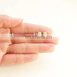 Teeny Tiny Gold Seashell Earrings Small Scallop Shell Simple Modern Jewelry thumbnail-2