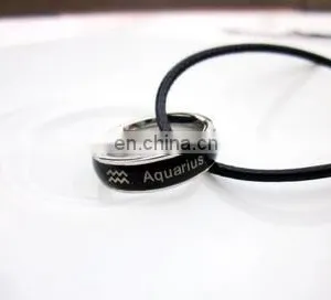 Aquarius Zodiac Ring Titanium Steel Couple Temperature Change Color Mood Ring thumbnail-5