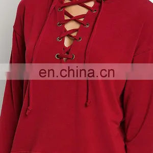 Fashion Cross Tops for Women/2016 New Fashion Women Blank Tops/plus Size Long Sleeve Women Tops in Black thumbnail-3