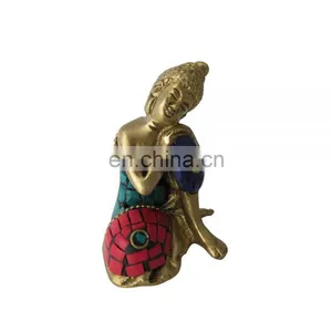 Tibet Tibetan Resting Sleeping Buddha Statue Idol Brass Buddhism Tibetan Sakyamuni Brass Tibetan Medicine Blessing Buddhism Art thumbnail-1