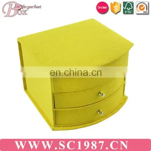 Yellow Music Operator Three Layer Jewelry Box With Mirror thumbnail-4