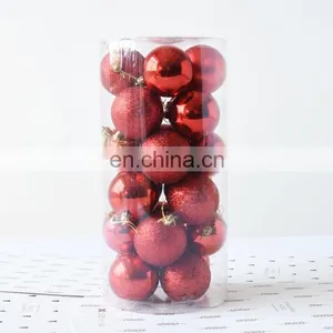 Dropshipping 24 PCS 4cm Plating Plastic Christmas Tree Decorations Hanging String Ball thumbnail-1