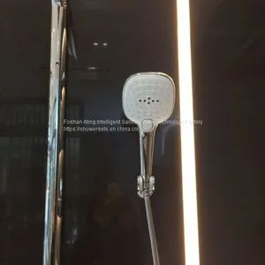 IT-H005A Thermostat Controlled Shower Valves #304 SS Thermostatic Shower Sets Rectangle Top Shower With Hand Shower thumbnail-4