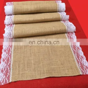 Lace Rustic Country Wedding Decorations Centrepiece Hessian Burlap Table Runner thumbnail-1