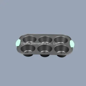 Non-stick Carbon Steel Muffin Pan With Silicone Handle thumbnail-1