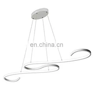 Modern LED Pendant Light Fixture S Shape Ceiling Chandelier LED Hanging Light for Living Room Dining Room Bedroom,Nature White thumbnail-1