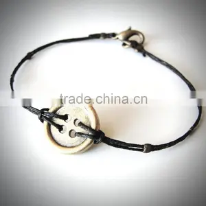 Handmade Wax Cord Woven Bracelet With Bow and Arrow Charm Bracelet thumbnail-5