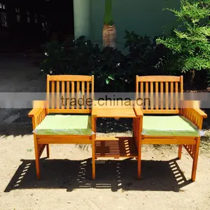 BEAUTIFUL GARDEN FURNITURE - New Design Duo Bench - Jack and Jill - Bench With Table thumbnail-1