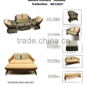 Outdoor Rattan Sofa Bed Lounger thumbnail-1