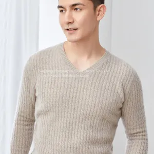 Wholesales Men′s V-Neck Pullovers Autumn Cashmere Sweater thumbnail-3