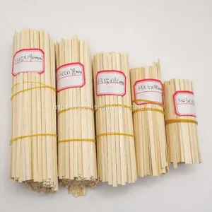 Chinese Natural Color BBQ Bamboo Skewers Round Bamboo Skewers 10 Inch thumbnail-1