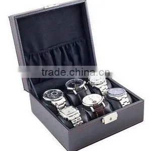 Carbon Leather Jewelry Travel Case,hard Shell Black Leather Jewelry Storage Display Case,black Leather Hard Travel Jewlery Case thumbnail-3