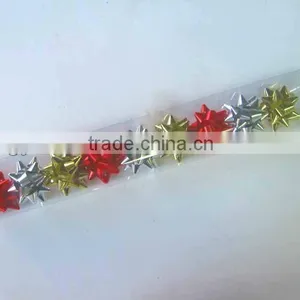 Gold Silver Red Ribbon Mini Star Bow or Gift Packingaging or Holiday Decoration thumbnail-1