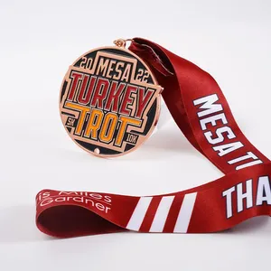 High Quality Custom Metal Medal Zinc Alloy 3D 5K Run Marathon Football Taekwondo Swimming Race Finisher Award Sport Medal thumbnail-1