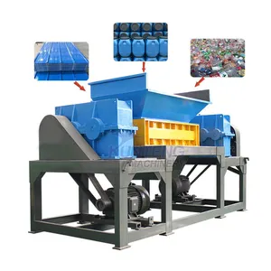 Color Steel Tile Plastic Sheet Trimmings White Emulsion Bucket Double Shaft Shredder Metal Shredder Machine Recycling Machinery EPC thumbnail-1