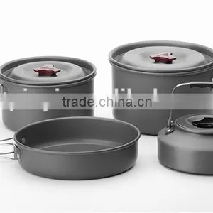 Wholesale Outdoor and Camping Portable Anodized Aluminum  Cookware Sets Mess Kit thumbnail-3