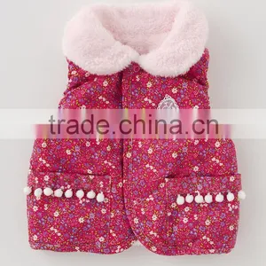 Japanese Wholesale Products High Quality Flower Pattern Baby Winter Cute Toddler Vest Children Clothing Kids Wear Infant Clothes thumbnail-2