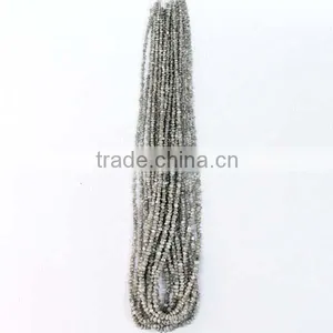 White Diamond Beads for Sale,2-3mm Rondelle Faceted Gemstone Strand,natural Diamond Beads Wholesale thumbnail-3
