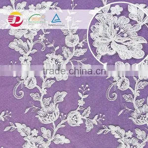 Factory High Quality White Cheap Wedding African Embroidery Lace Fabric 3d Embroid Lace Fabric thumbnail-1