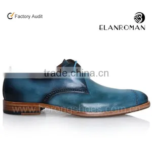 Classic Good Quality Genuine Cow Leather Derby Dyed Men Dress Shoes thumbnail-3