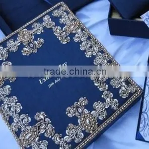 Royal Blue Luxury Box in Gold Hand Embroidery thumbnail-1