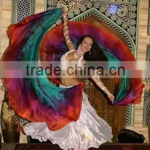 Mugal Semi Cricle Belly Dance Silk Veil,belly Dancer Silk Veils,belly Veils,dancer Veils thumbnail-1
