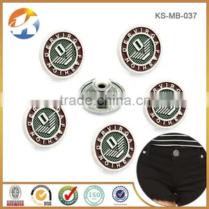 Gold Embossed Logo Custom Metal Button For Denim thumbnail-5