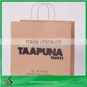 Sinicline Design Cheap Kraft Paper Bag With Black Logo Printed thumbnail-1
