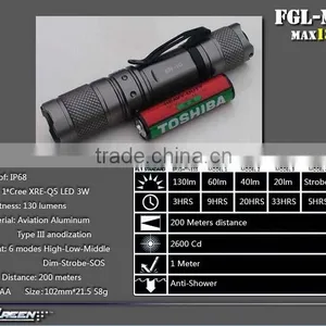 AA Battery Hard Anodization Q5 Dimmer Flashlight thumbnail-3