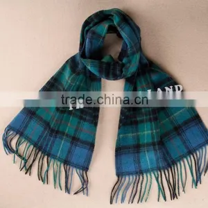 Wool Cashmere Scottish Tartan Scarf thumbnail-1