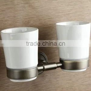 Antique Brass Toothbrush Holder Double Cup Holder Tumbler Holder Bathroom Accessories thumbnail-1