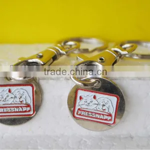 Nickel Plated Iron Soft Enamel Trolley Coin Keychain, Keyholder With Metal Coin Quality Choice thumbnail-1