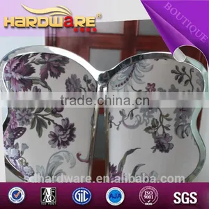 Flower Designs Fabric Painting With Stainless Steel Butterfly Shape Chair Frame thumbnail-3