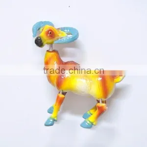 4 Inch Pearl Powder Colorful Goat Plastic Fridge Magnets thumbnail-2