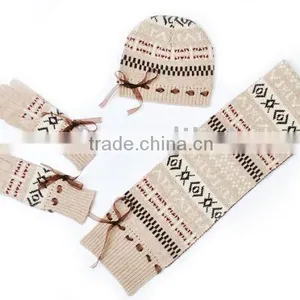 100% Acrylic Winter Kids Hat Scarf Gloves Set thumbnail-1