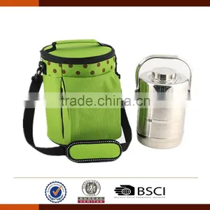 Outdoor Insulated Round Lunch Bag With Adjustable Shoulder Strap thumbnail-6