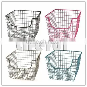 Metal Wire Storage Bin Basket/ Colorful Powder Coating thumbnail-1