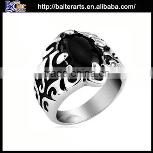 Antique Titanium 316L Stainless Steel Lord of the Rings Ring thumbnail-1