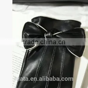 Winter Warm PU Leather Finger Touch Screen Gloves For Ladies thumbnail-3