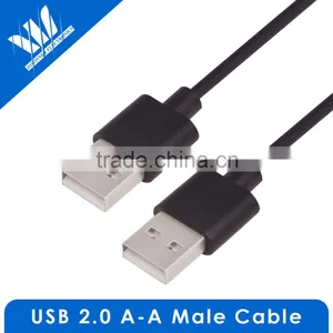 New Hi-Speed USB 2.0 Cable Type A Male to Type A Male Black Molding Type thumbnail-1