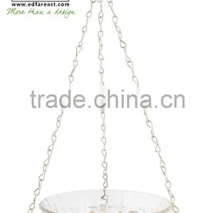 Hanging Bird Water Feeder Hobnail Glass With Bowl S thumbnail-1
