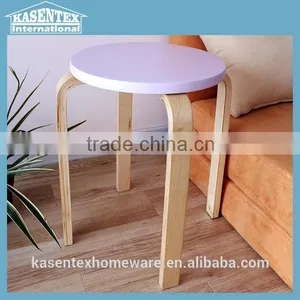 White Color Bent Plywood Stool Bent Wood Round Stool thumbnail-1