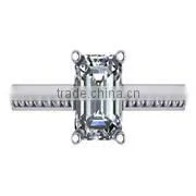 24 Mm Solitaire Unstudded Polished Silver Mounting Ring Mount057 thumbnail-1
