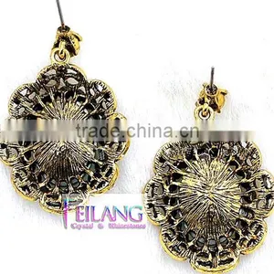 European And American Retro Inlaid Semi-precious Stones Drop Earrings thumbnail-3