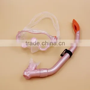 Pink Fashionalable PVC Window China All Silicone Diving Mask Shatter Proof Glass Marks thumbnail-1