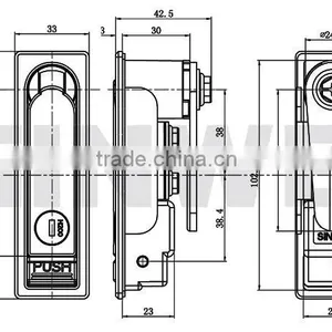 Die Casting Plane Industrial Cabinet Locks Plane Push Button Lock thumbnail-2